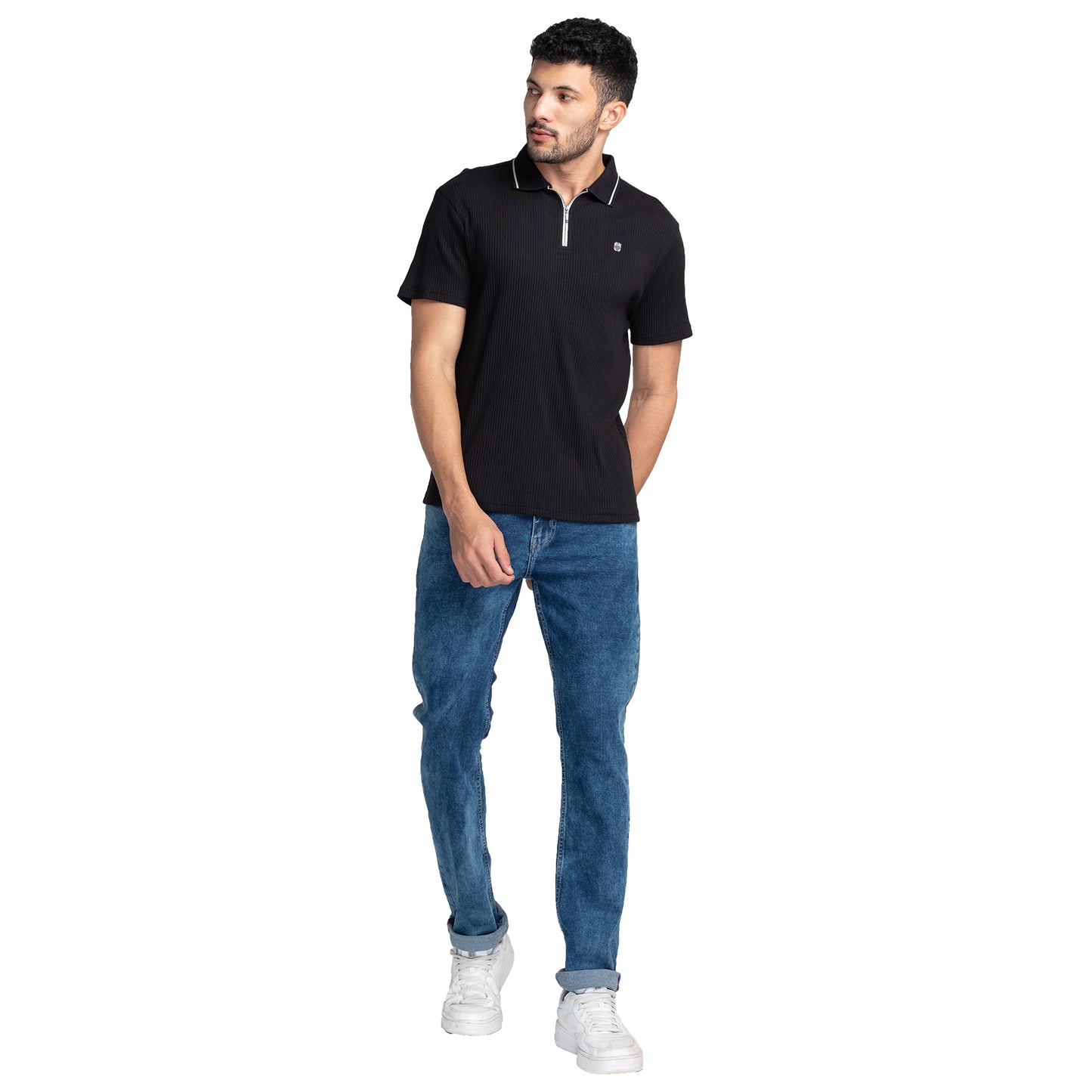 Being Human Mens Slim Straight Fit Denim - Mid Tone