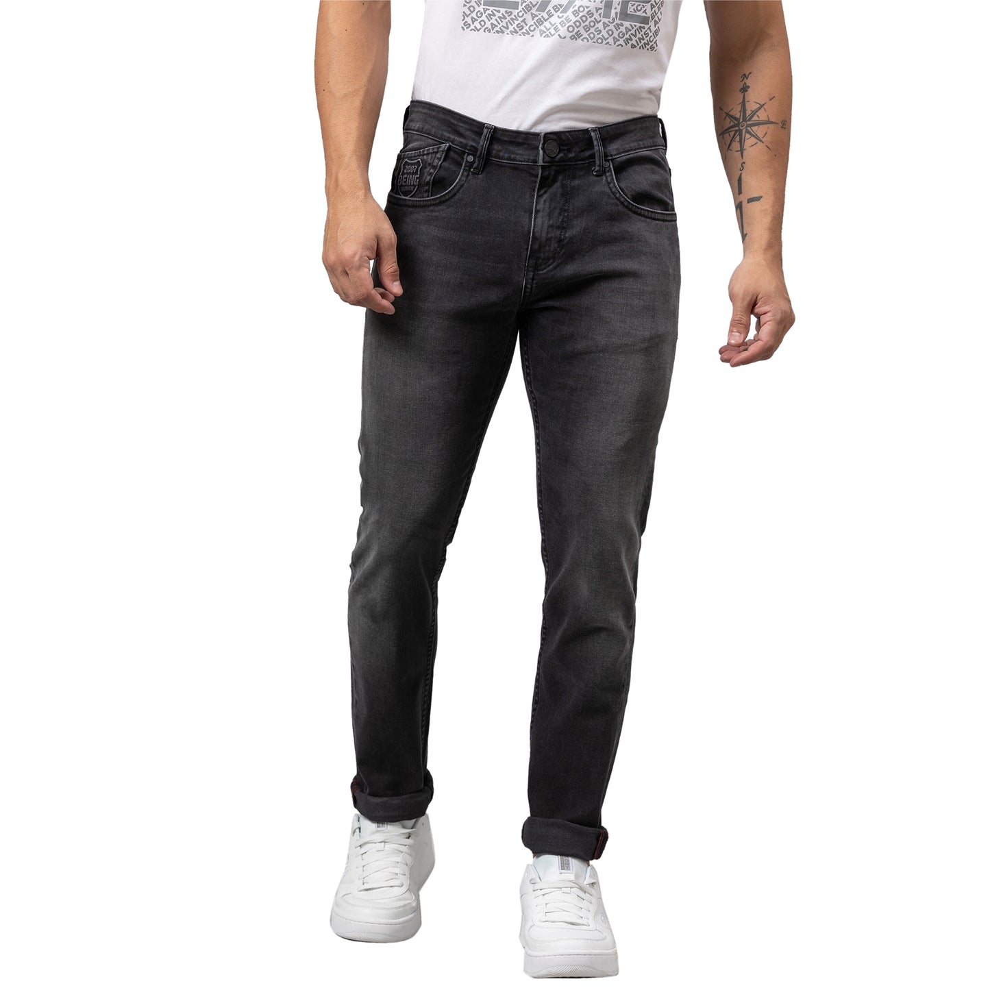 Being Human Mens Slim Fit Denim - Black Tone