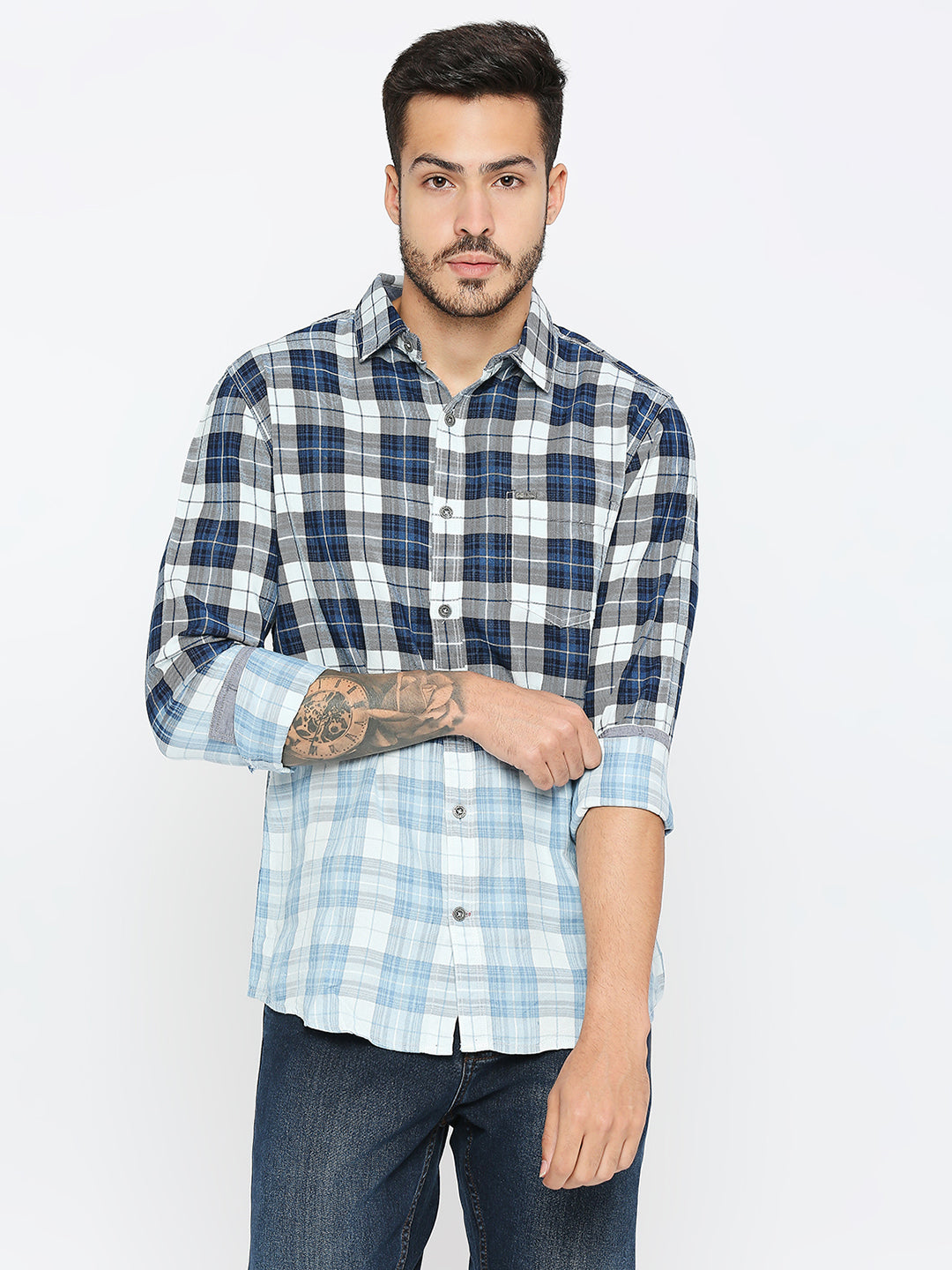 Being Human Mens Slim Fit Shirts - Navy