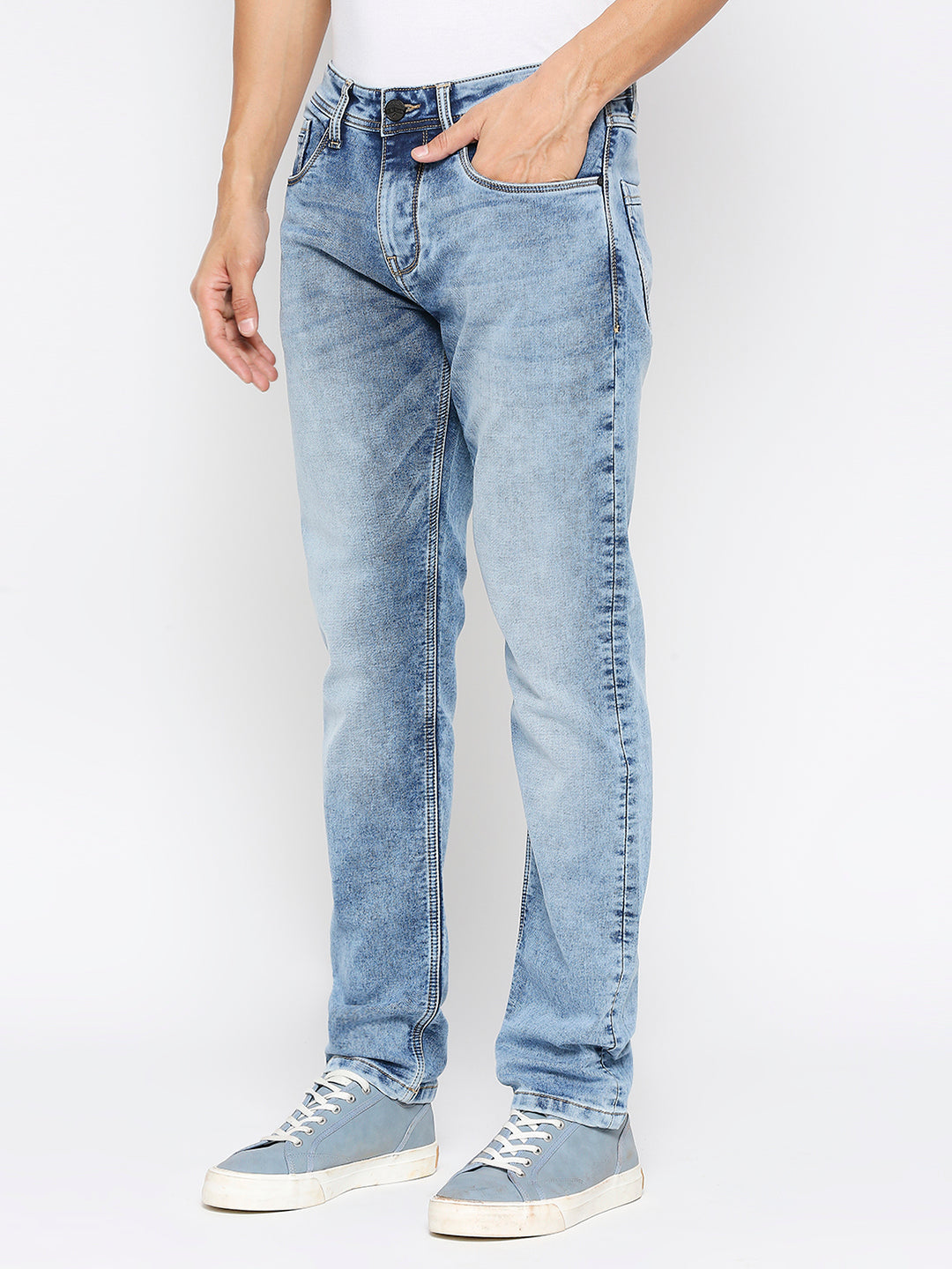 Being Human Mens Slim Fit Denim - Light Tone