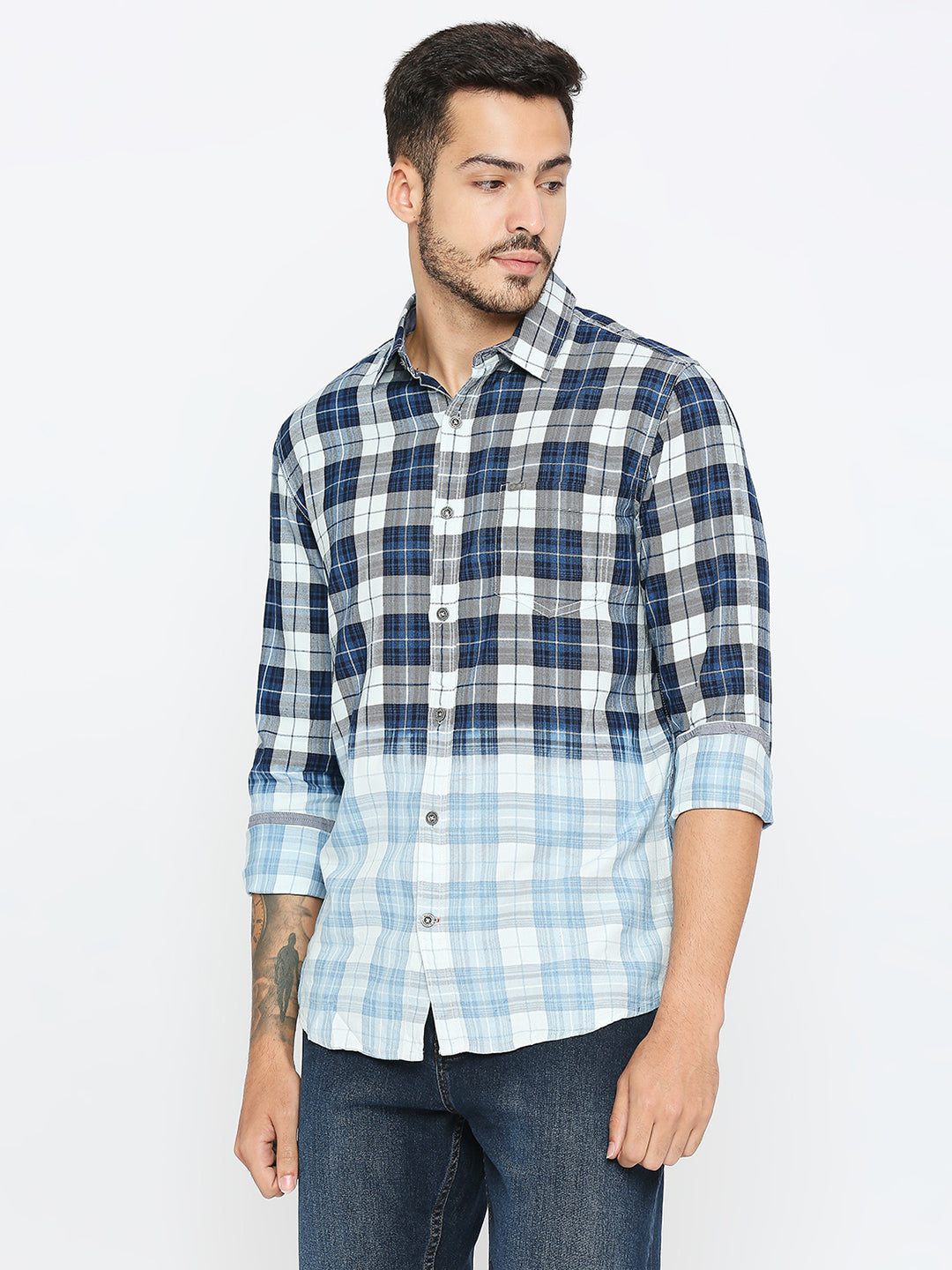 Being Human Mens Slim Fit Shirts - Navy