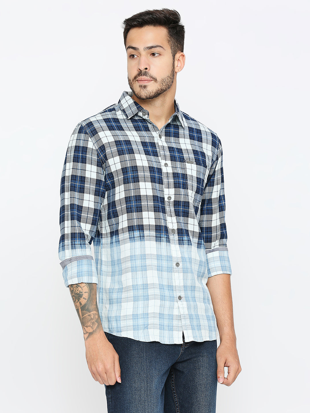 Being Human Mens Slim Fit Shirts - Navy