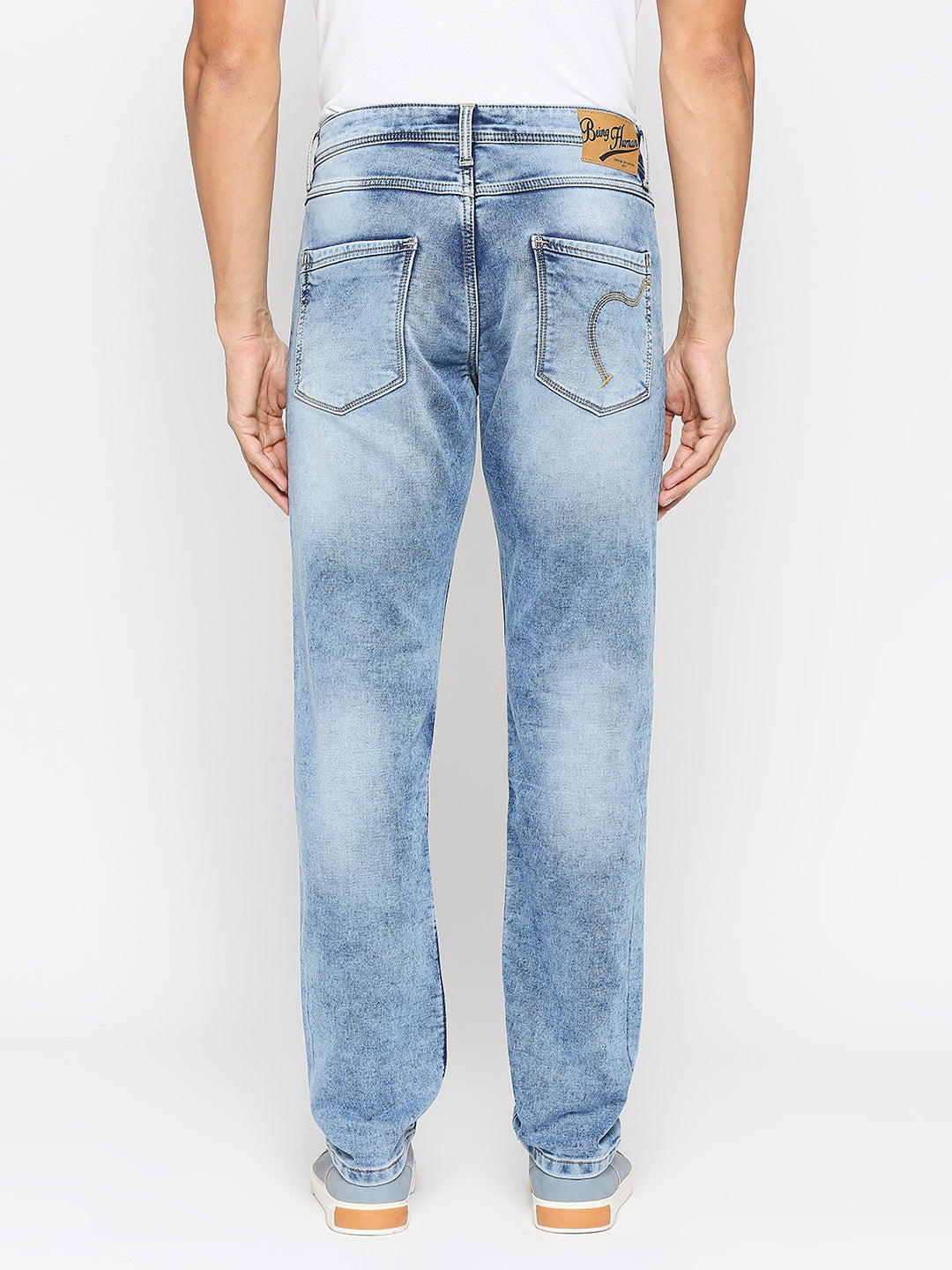 Being Human Mens Slim Fit Denim - Light Tone