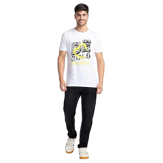 Being Human Mens Top Crew Neck - White