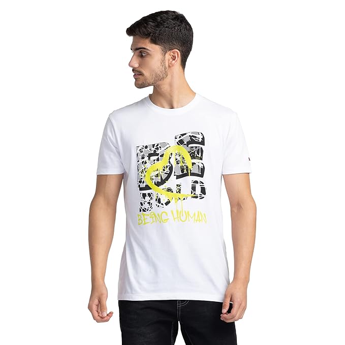 Being Human Mens Top Crew Neck - White
