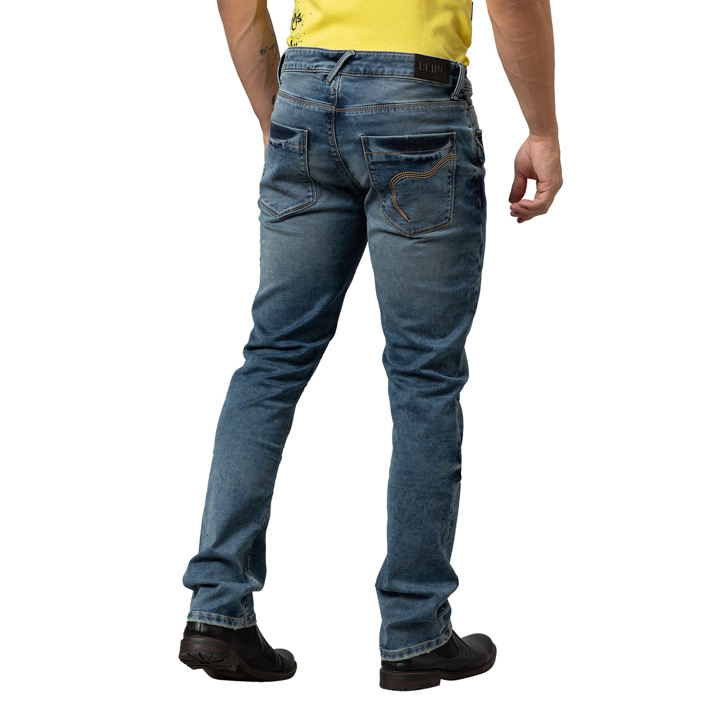 Being Human Mens Slim Straight Fit Denim - Light Tone