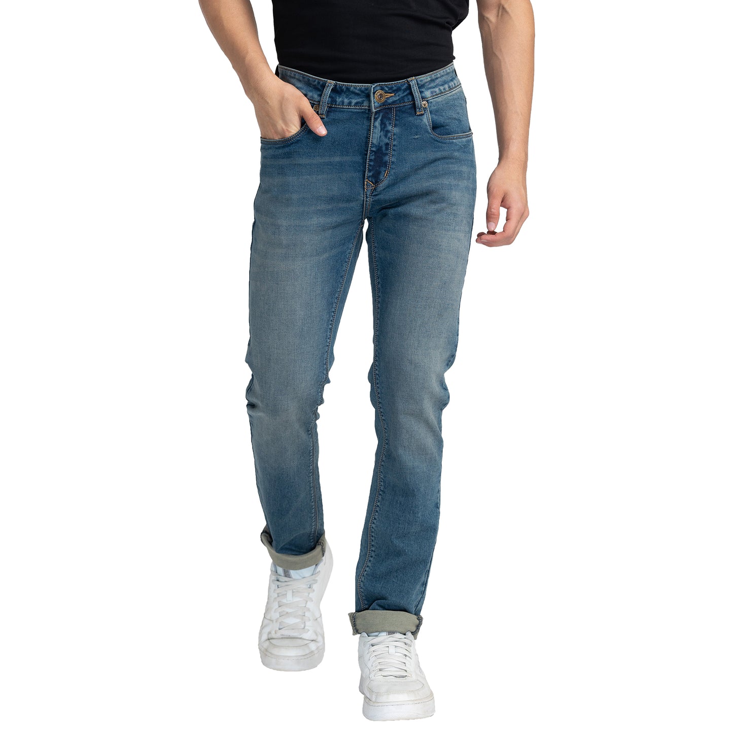 Being Human Mens Slim Fit Denim - Mid Tone