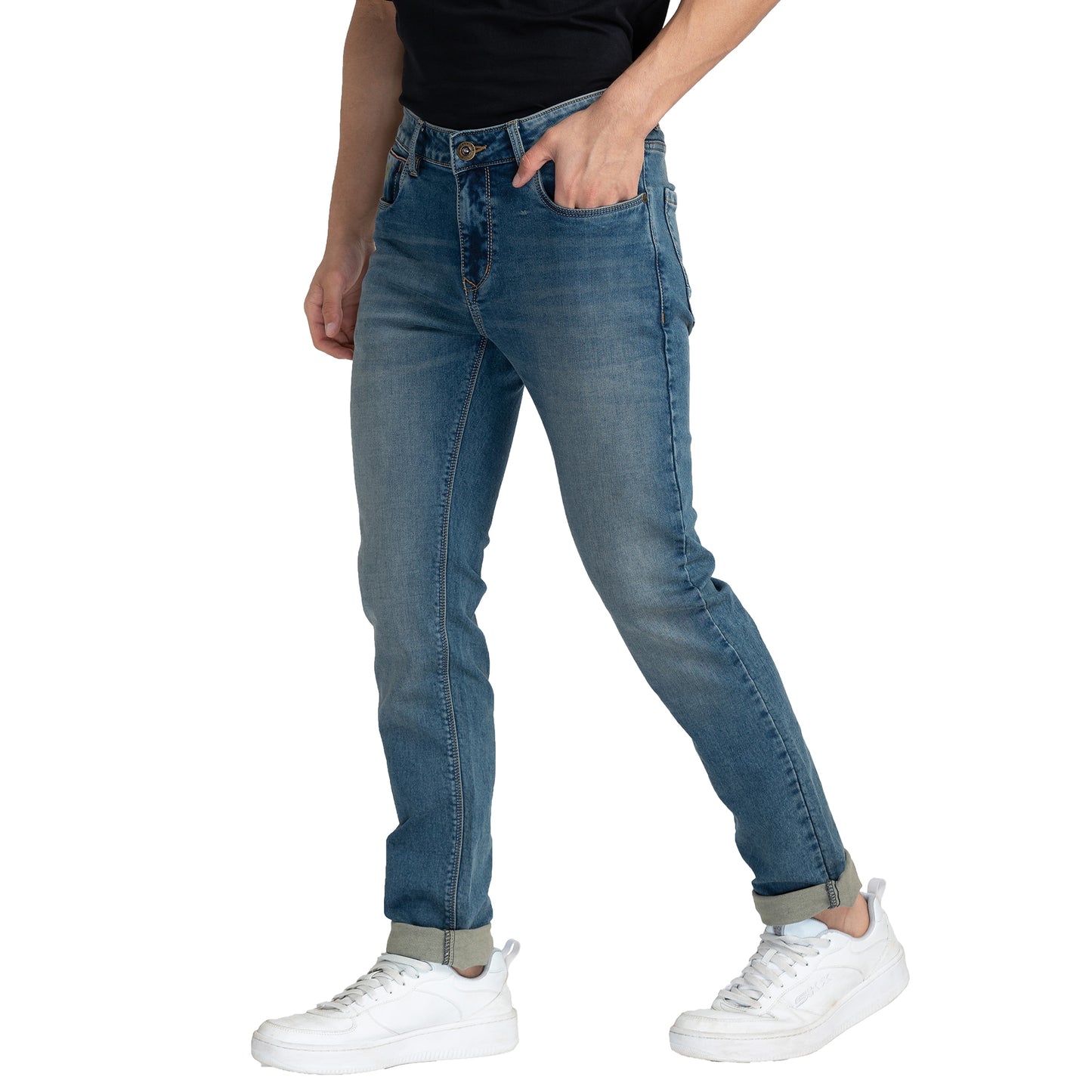 Being Human Mens Slim Fit Denim - Mid Tone