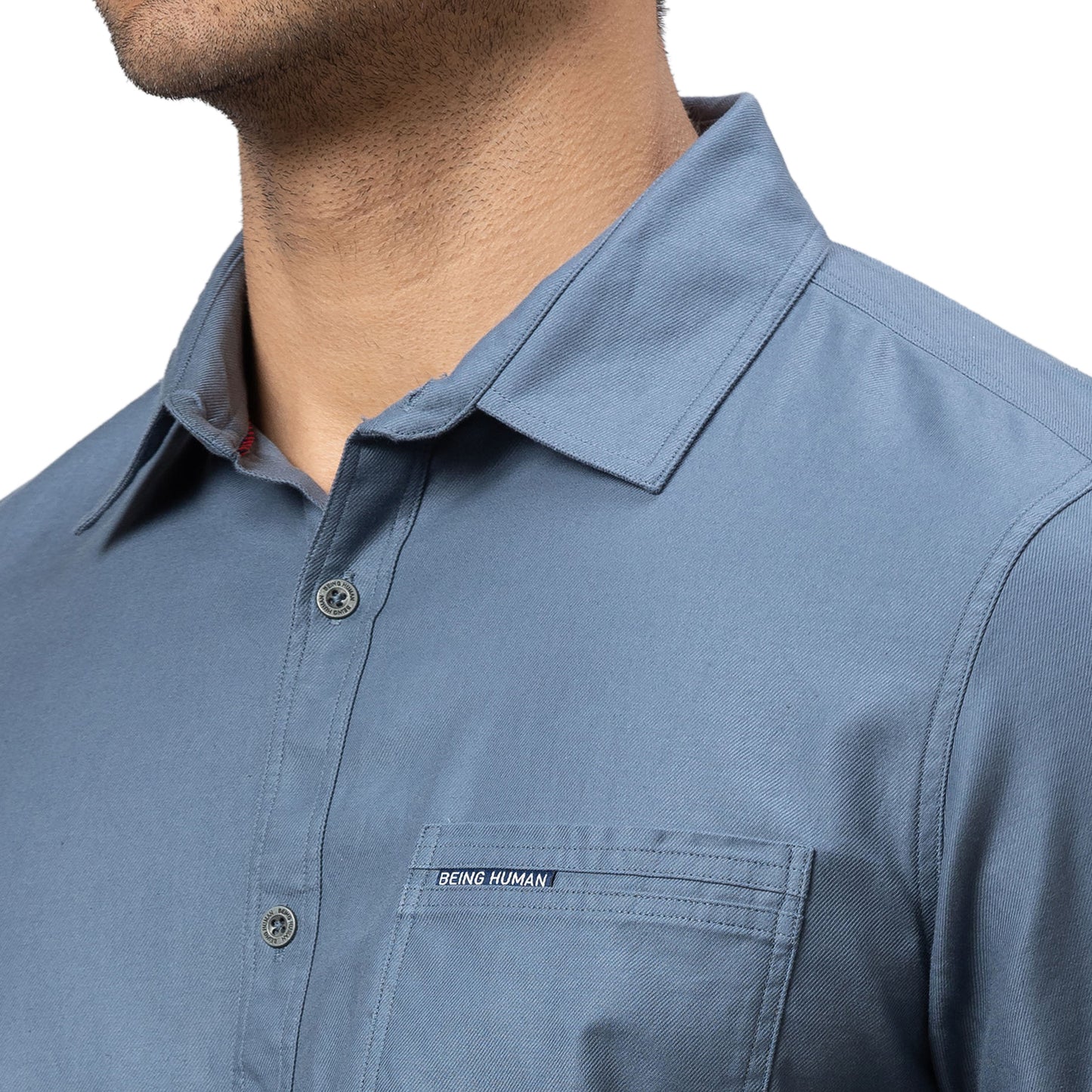 Being Human Mens Slim Fit Shirts - Grey