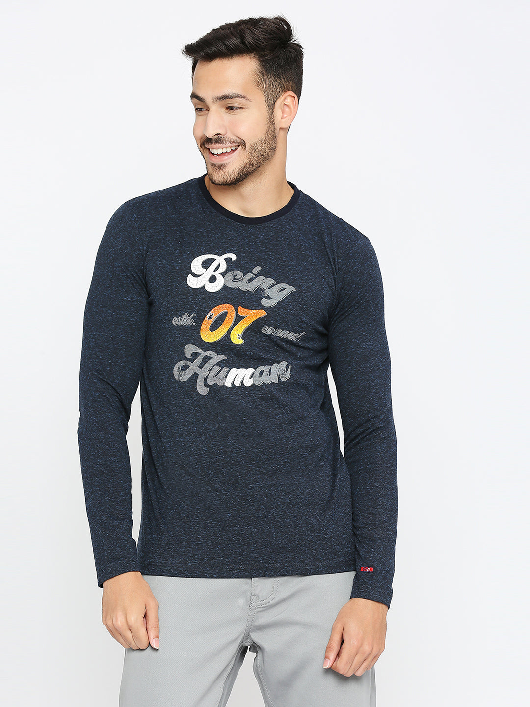 Being Human Mens Slim Fit Crew Neck - Blue