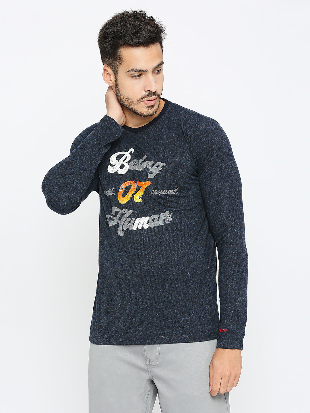 Being Human Mens Slim Fit Crew Neck - Blue