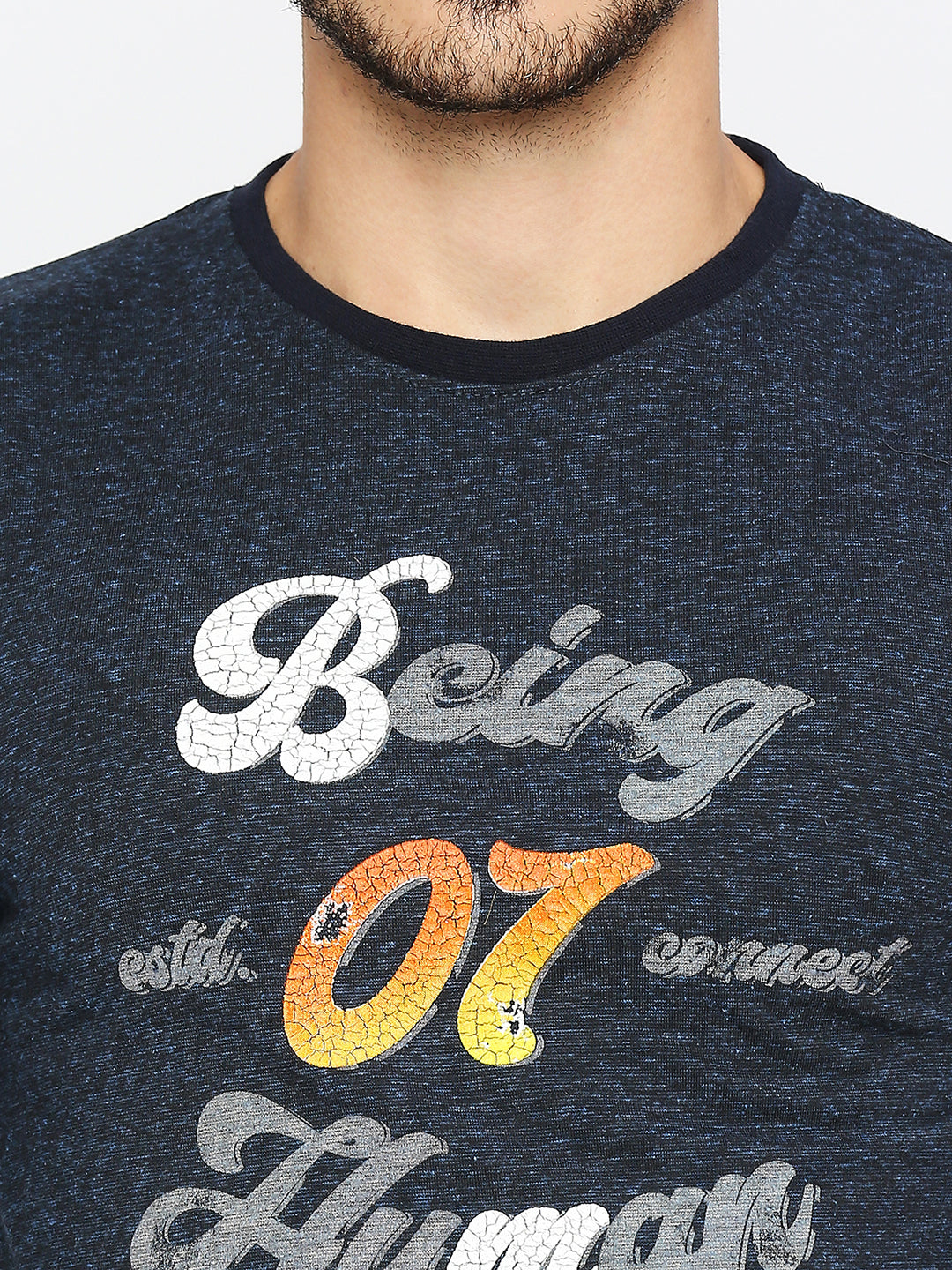 Being Human Mens Slim Fit Crew Neck - Blue