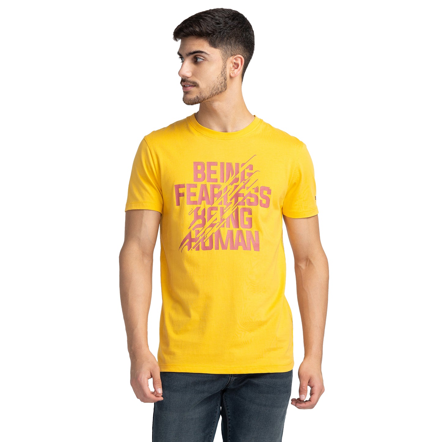 Being Human Mens Crew Neck T-Shirt - Daffodil