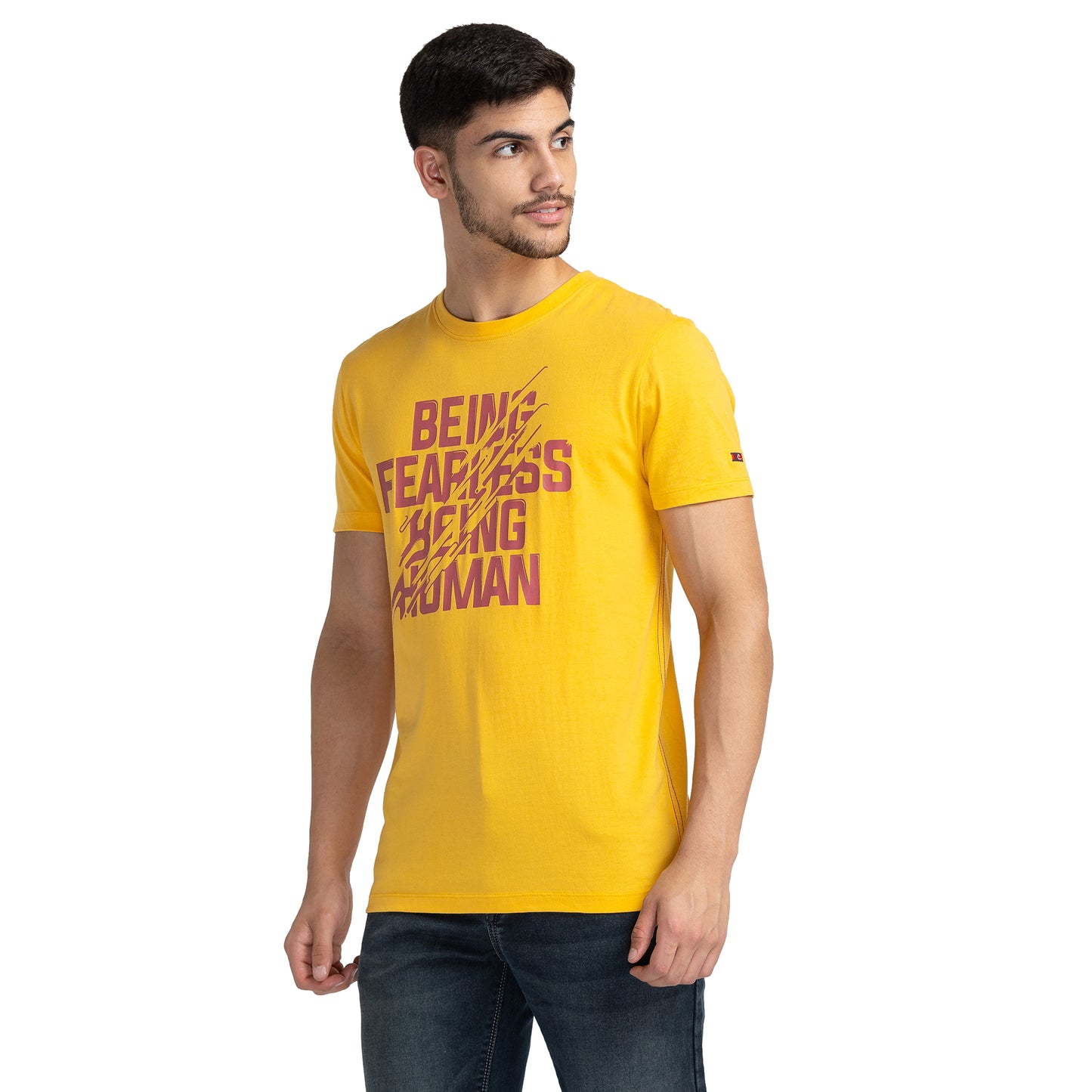 Being Human Mens Crew Neck T-Shirt - Daffodil