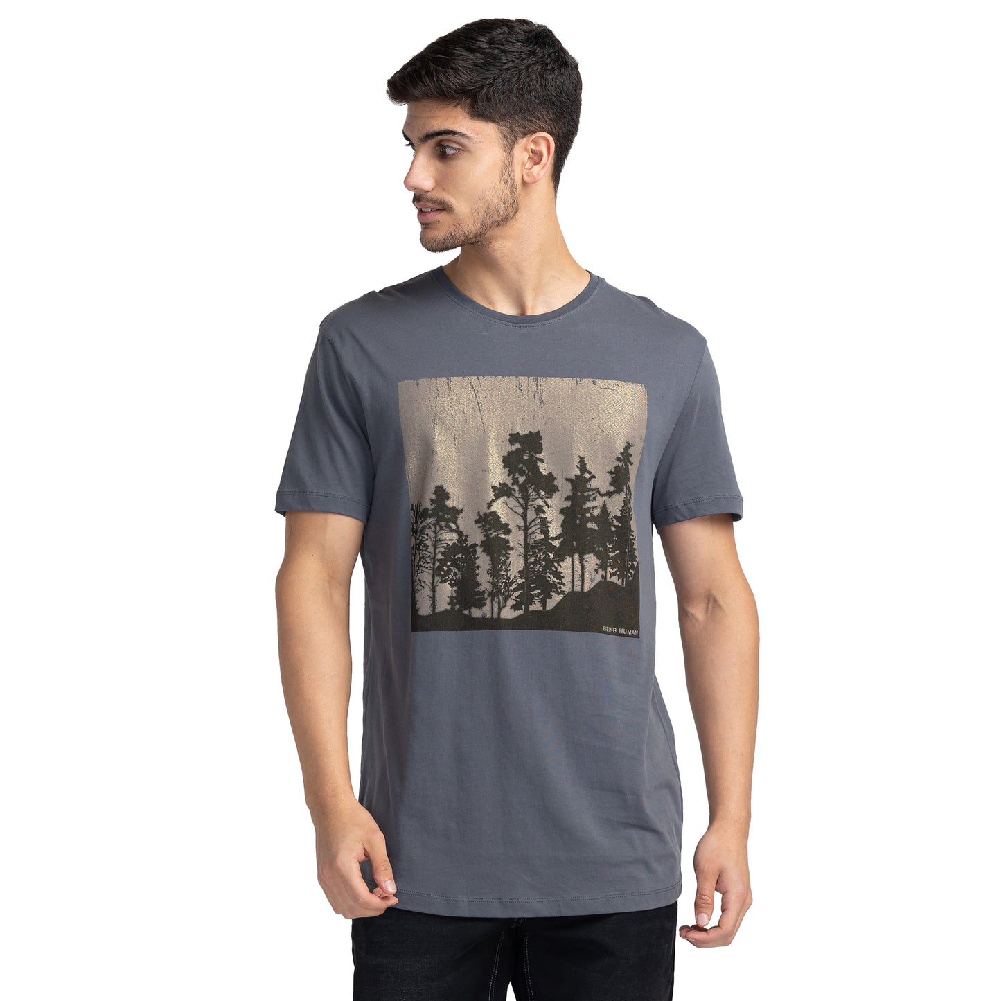 Being Human Mens Crew Neck - Slate Grey